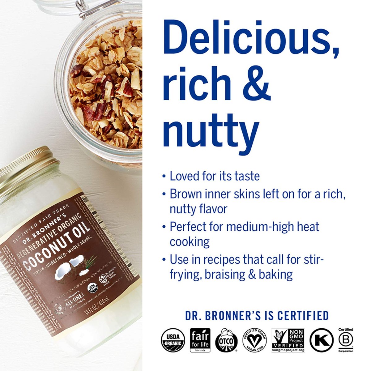 Dr. Bronner's Organic Whole Kernel Virgin Coconut Oil — view 5