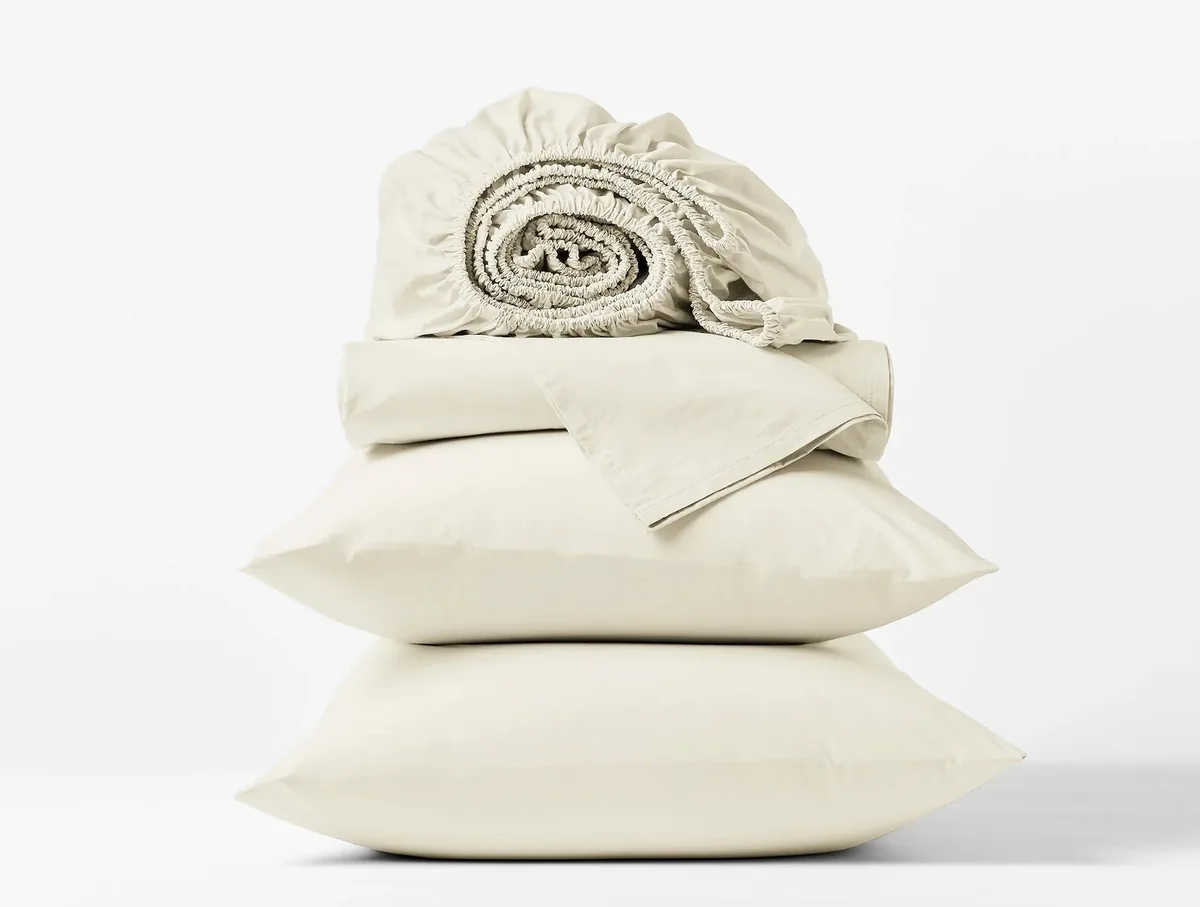 Coyuchi undyed organic percale sheets